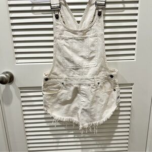 We The Free White Denim Overalls